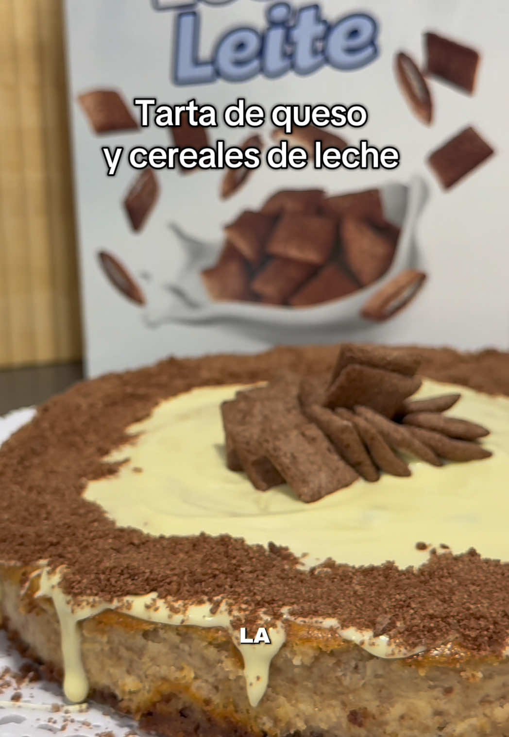 Tarta de queso de cereales de leche